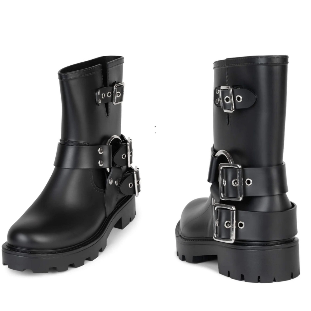 Jeffrey Campbell CONTROLLER Black Moto Boots NWT